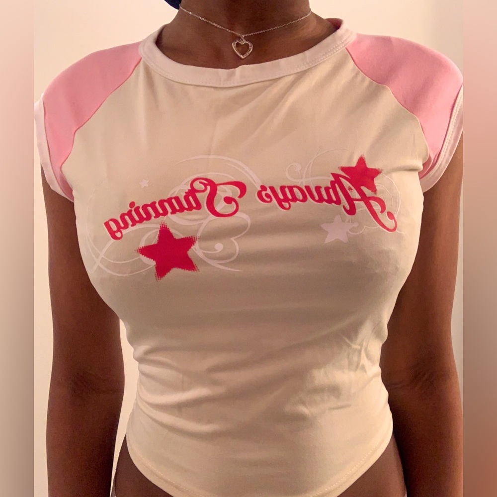 Pink and Beige Star Top